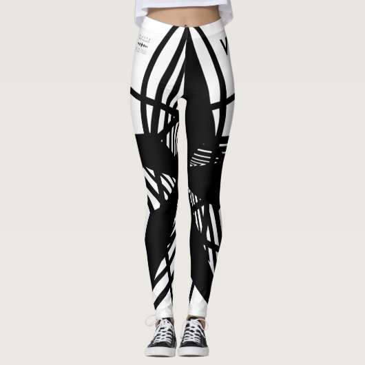 N-VII [WIT/ZWART] LEGGINGS (Voorkant)