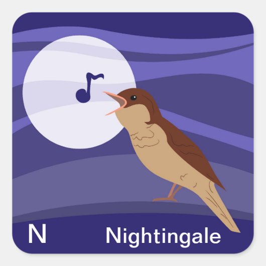 N voor Nightingale Sticker (Voorkant)