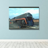 N&W 4-8-4 #611. (trein;sky;wolken;track;)_Trains Canvas Afdruk (Insitu (Houten vloer))