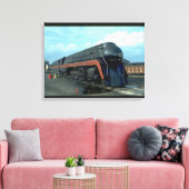 N&W 4-8-4 #611. (trein;sky;wolken;track;)_Trains Canvas Afdruk (Insitu (Woonkamer))
