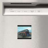 N&W 4-8-4 #611. (trein;sky;wolken;track;)_Trains Magneet (Insitu (Vaatwasser))