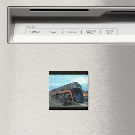 N&W 4-8-4 #611. (trein;sky;wolken;track;)_Trains Magneet (Insitu (Vaatwasser))