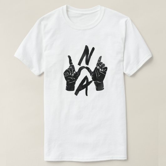 N.W.A Hand Sign Dark Illustration T-shirt (Design voorkant)