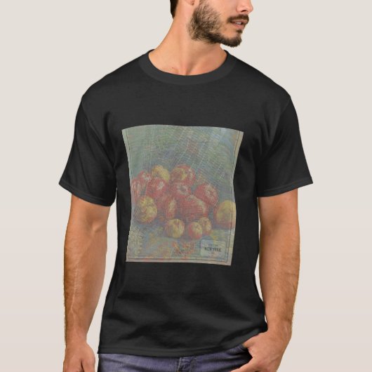 n.y, appel, oude kaart, van gogh t-shirt (Voorkant)