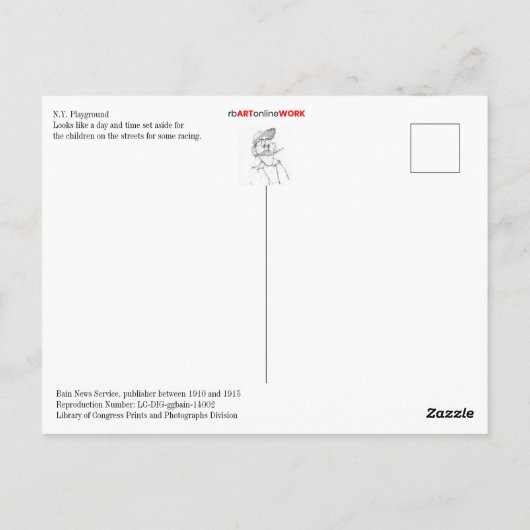 N.Y. Playground Briefkaart (Achterkant)