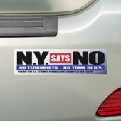 N.Y. Zegt nr. (Bumpersticker) Bumpersticker (Op auto)
