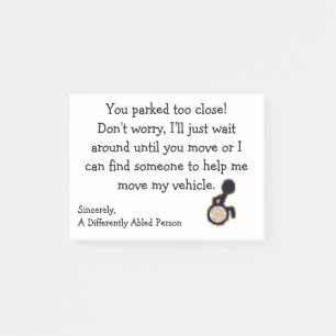 Na afloop te dicht geparkeerd. post-it® notes