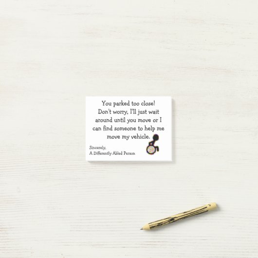 Na afloop te dicht geparkeerd. post-it® notes (Op bureau)