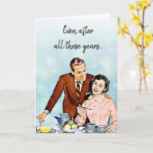 Na al die jaren retro Valentijnsdag Kaart (Gele Bloem)