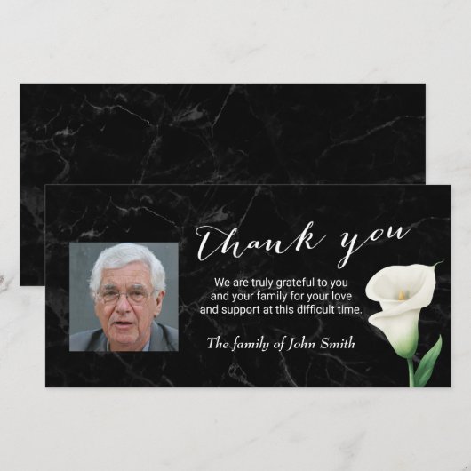 Na begrafenis Floral Memorial Foto bedankt (Voorkant / Achterkant)