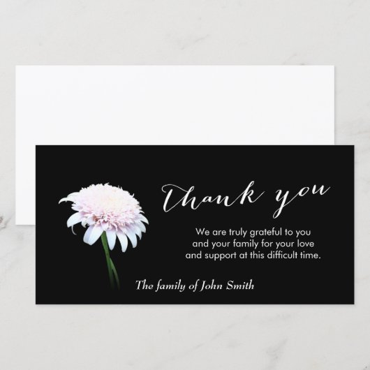 Na begrafenis White Daisy Memorial Bedankkaart (Voorkant / Achterkant)