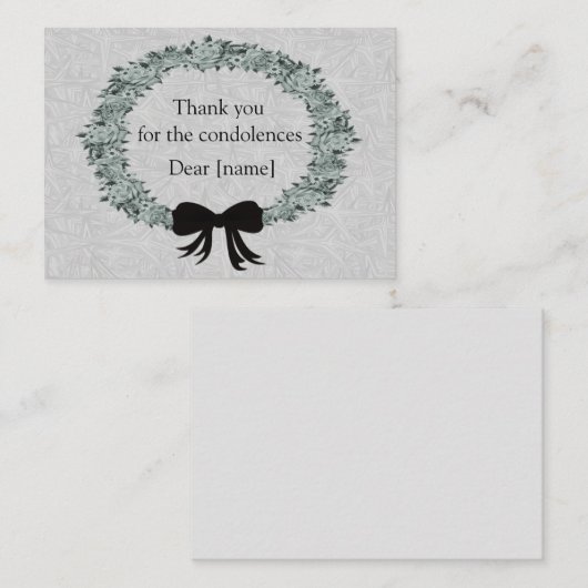 Na begrafenisdank notitiekaartje (Voorkant / Achterkant)