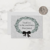 Na begrafenisdank notitiekaartje (Voorkant / Achterkant in situ)