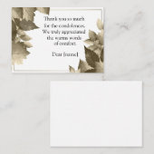 Na begrafenisdank notitiekaartje (Voorkant / Achterkant)