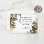 Na begrafenisdank notitiekaartje (Voorkant / Achterkant in situ)