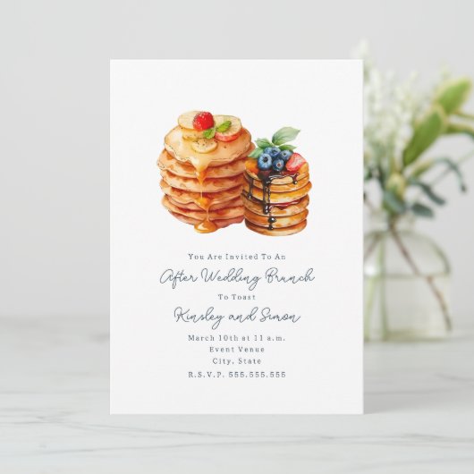 Na bruiloft brunch kaart (Staand voorkant)