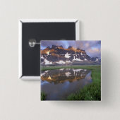 NA, Canada, Alberta, Tonoquin Valley. Jasper Vierkante Button 5,1 Cm (Voorkant /achterkant)