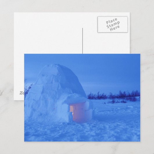 NA, Canada, Manitoba, Churchill. Arctische igloo Briefkaart (Voorkant / Achterkant)