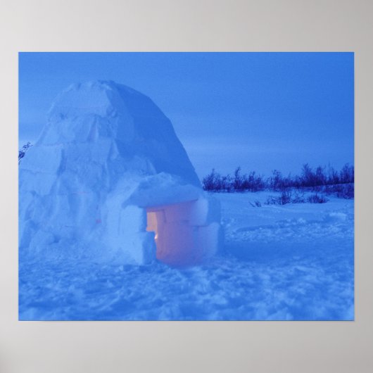 NA, Canada, Manitoba, Churchill. Arctische igloo Poster (Voorkant)