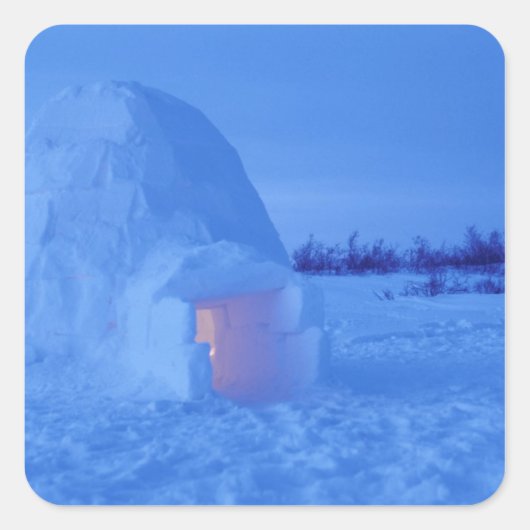 NA, Canada, Manitoba, Churchill. Arctische igloo Vierkante Sticker (Voorkant)