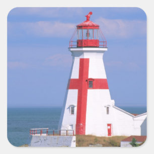 NA, Canada, New Brunswick, Campobello Island. 6 Vierkante Sticker