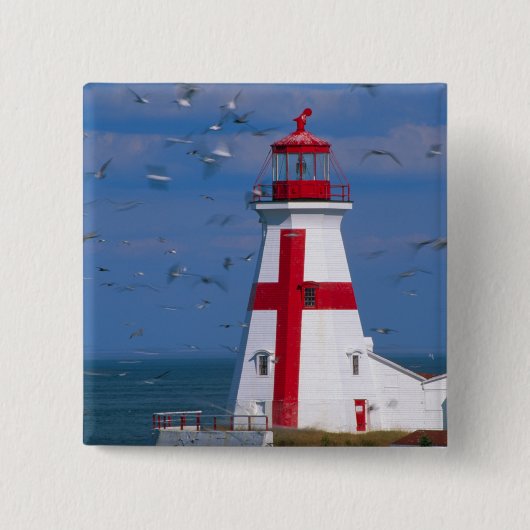 NA, Canada, New Brunswick, Campobello Island. 8 Vierkante Button 5,1 Cm (Voorkant)