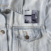 NA, Canada, Nova Scotia, Digby. Vissersboten; Vierkante Button 5,1 Cm (In situ)