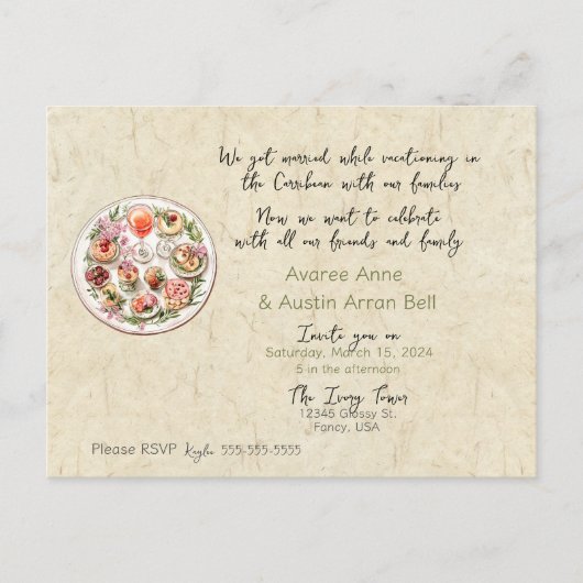 Na ceremonie bruiloft uitnodiging Briefkaart (Voorkant)