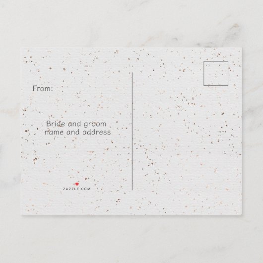 Na ceremonie bruiloft uitnodiging Briefkaart (Achterkant)