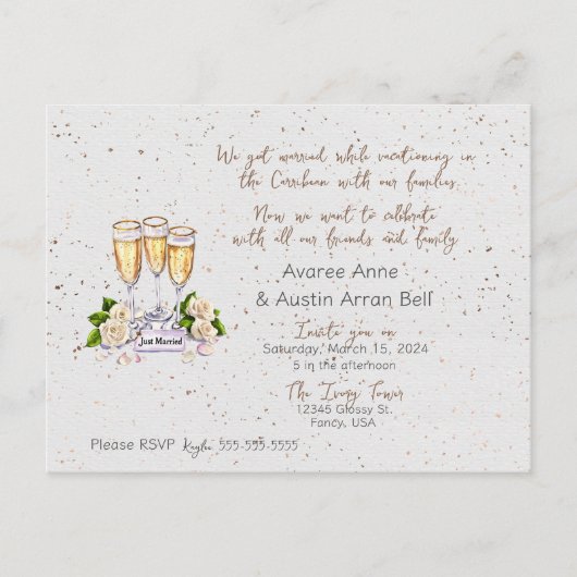 Na ceremonie bruiloft uitnodiging Briefkaart (Voorkant)