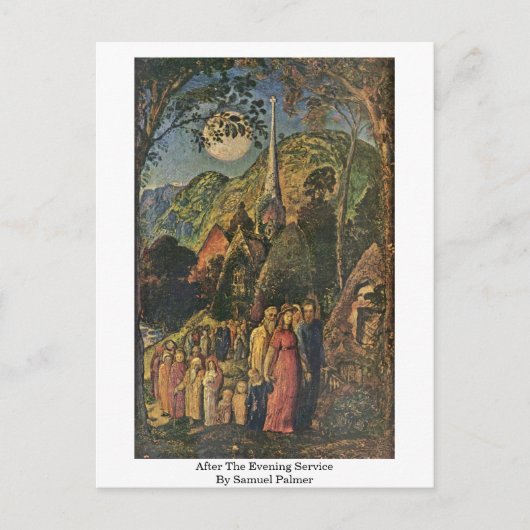 Na de avonddienst door Samuel Palmer Briefkaart (Voorkant)