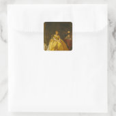 Na de bal vierkante sticker (Tas)