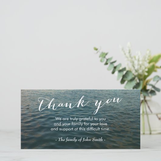 Na de begrafenis Ocean Ripples Memorial Bedankkaart (Staand voorkant)