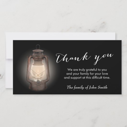 Na de begrafenis van de Lantaarn Memorial Bedankkaart (Voorkant)