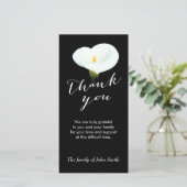 Na de begrafenis Witte Lelie Bloem Herdenking Beda Bedankkaart (Staand voorkant)