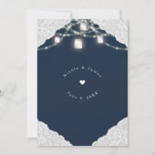 NA DE BRUILOFT BBQ Blue Mason Jar Lights & Lace Kaart (Achterkant)