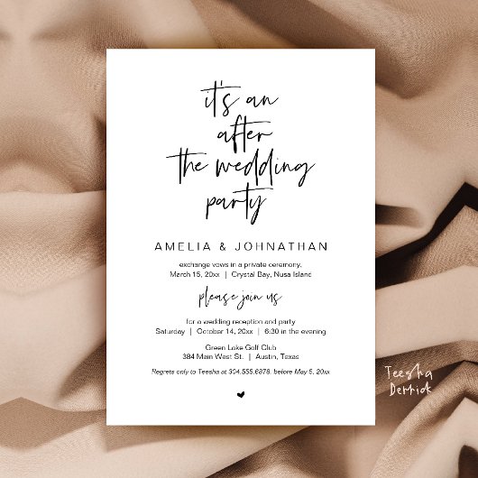 Na de bruiloft, Black, Elopement Party Kaart