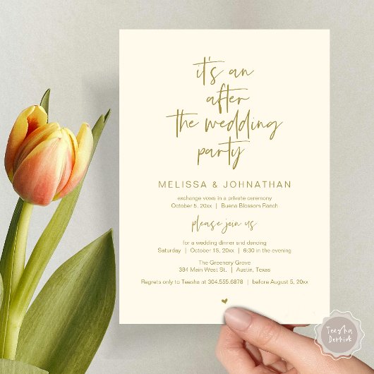 Na de bruiloft, Black, Elopement Party Kaart