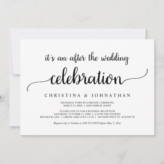 Na de bruiloft Brunch, Modern Rustic Elopement Kaart (Voorkant)