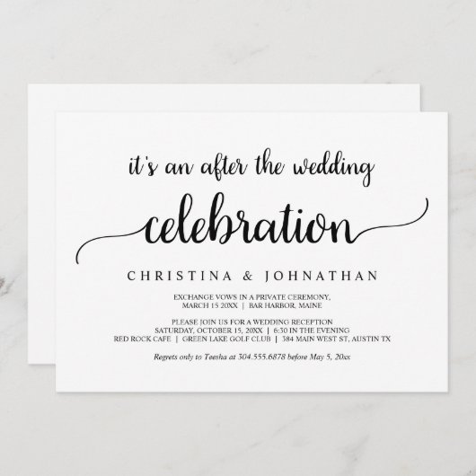 Na de bruiloft Brunch, Modern Rustic Elopement  Kaart (Voorkant / Achterkant)