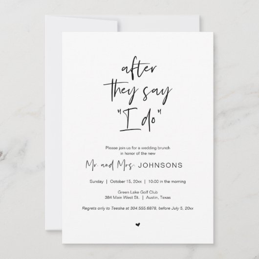 Na de bruiloft Brunch, nadat ze zeggen dat ik dat  Kaart (Voorkant)