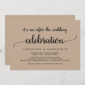 Na de bruiloft Brunch, Rustic Kraft Elopement Kaart (Voorkant / Achterkant)