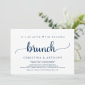 Na de bruiloft brunch, rustieke Elopement Invitat Kaart (Staand voorkant)