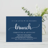 Na de bruiloft brunch, rustieke Elopement Invitat Kaart (Staand voorkant)