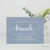 Na de bruiloft brunch, rustieke Elopement Invitat Kaart (Staand voorkant)