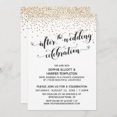 Na de bruiloft ceremonie script gouden confetti kaart (Voorkant / Achterkant)