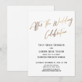 Na de bruiloft Eenvoudige Gouden Elegant Kaart (Voorkant / Achterkant)