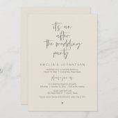 Na de bruiloft Elopement Diner en Feest Kaart (Voorkant / Achterkant)