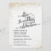 Na de bruiloft Faux Gold Confetti Kaart (Voorkant / Achterkant)