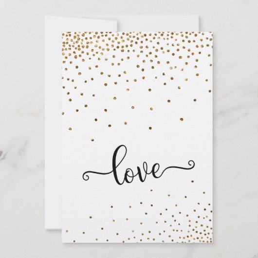 Na de bruiloft Faux Gold Confetti Kaart (Achterkant)